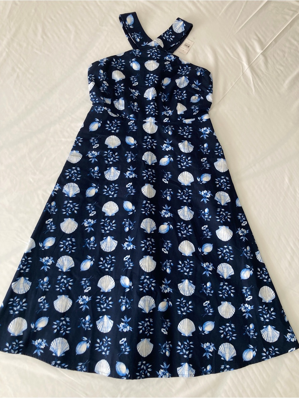 Ann Taylor Navy Floral & Shell Print Sundress